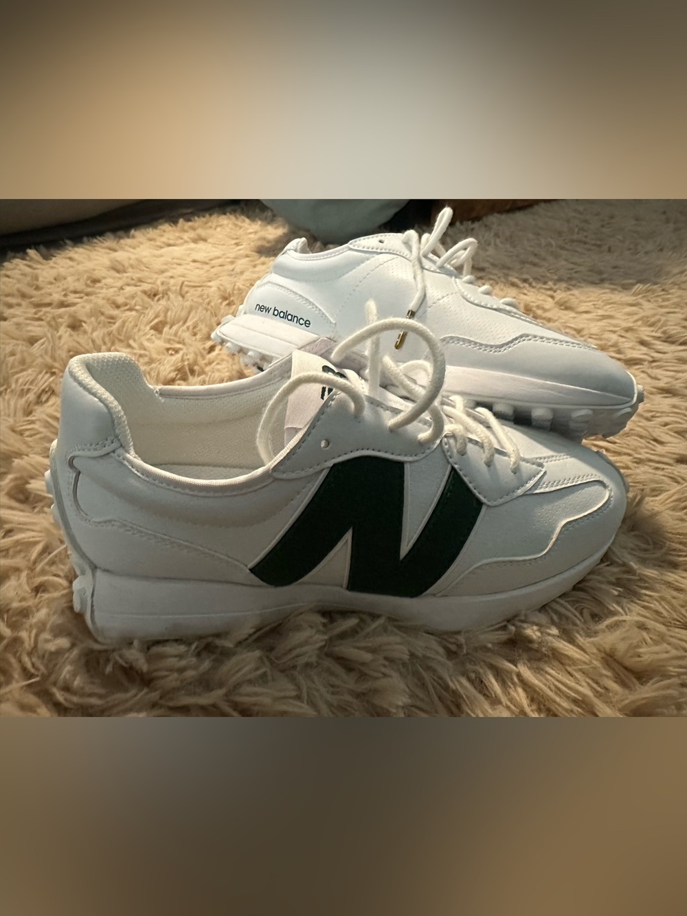 New Balance White Women's GOLF Sneakers with Dark Green N Logo